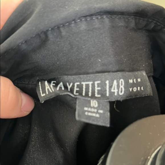 Lafayette 148 New York Black Button Down Shirt - Picture 2 of 6